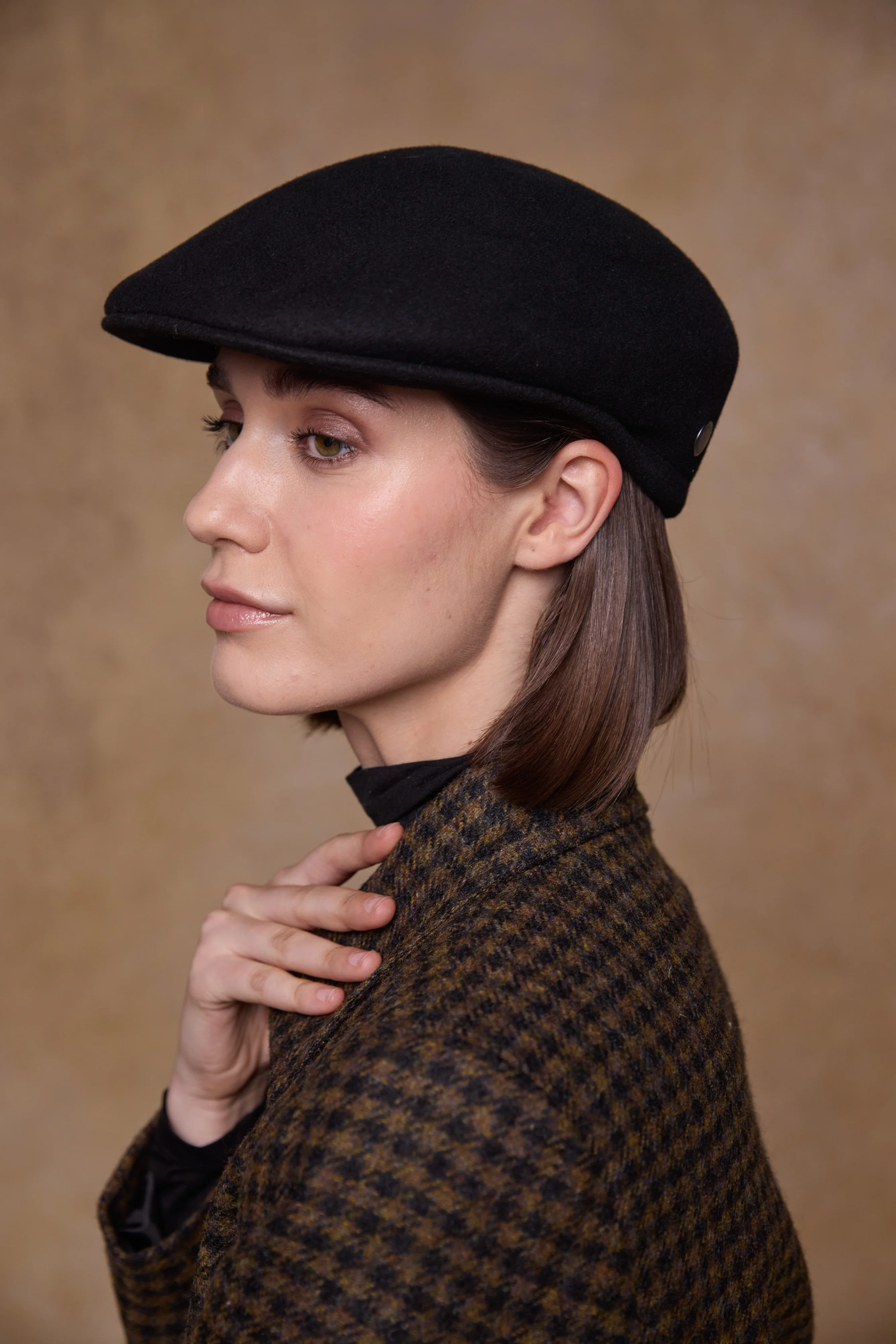 Jack Murphy Galway Felt Flat Cap Black - Image 3