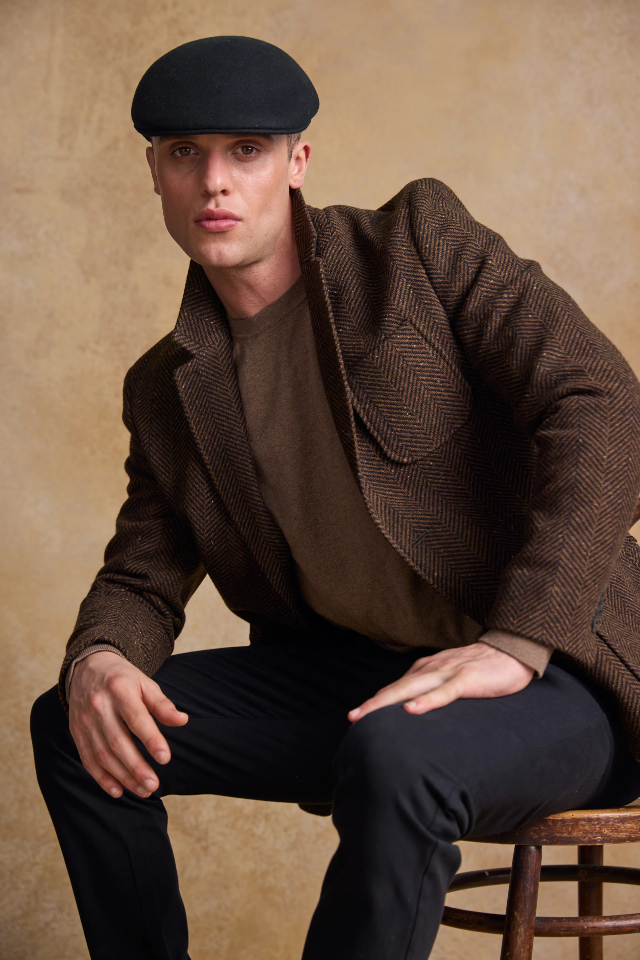 Jack Murphy Galway Felt Flat Cap Black - Image 5