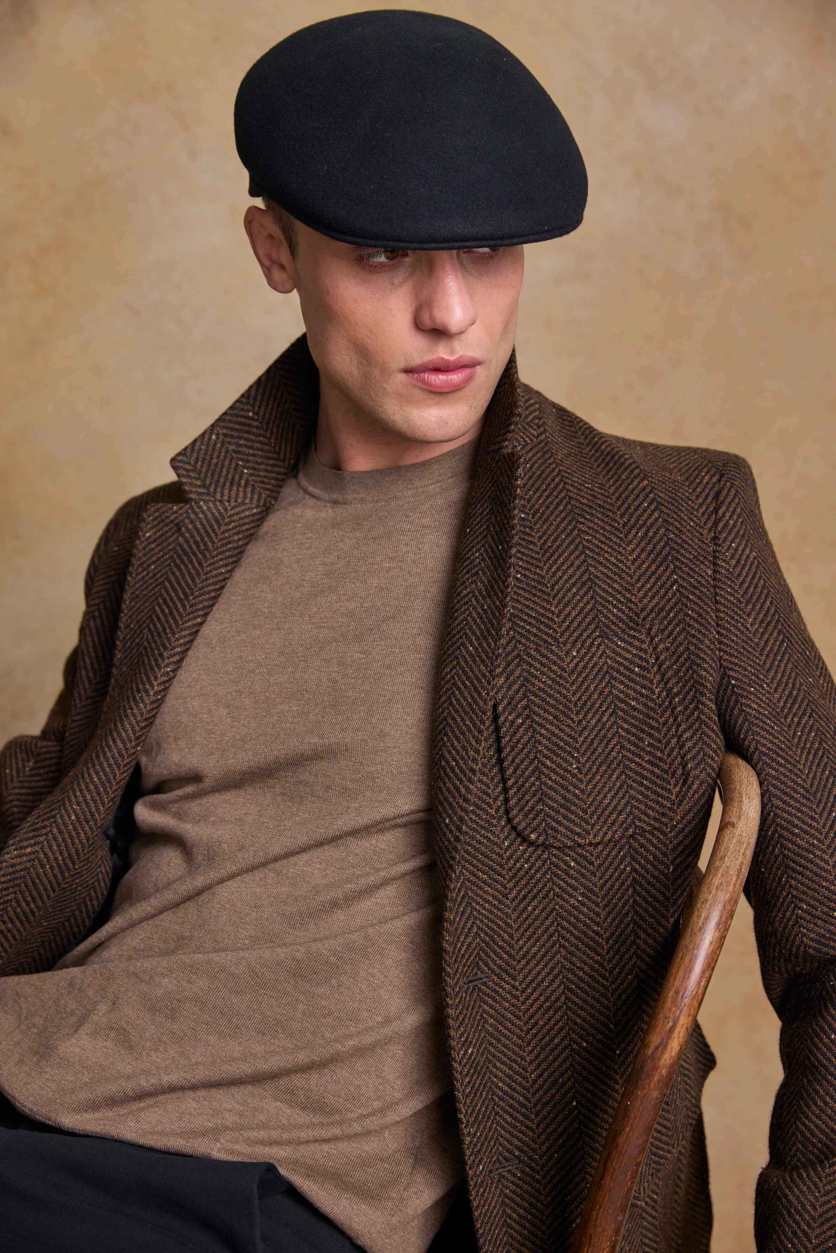 Jack Murphy Galway Felt Flat Cap Black - Image 7