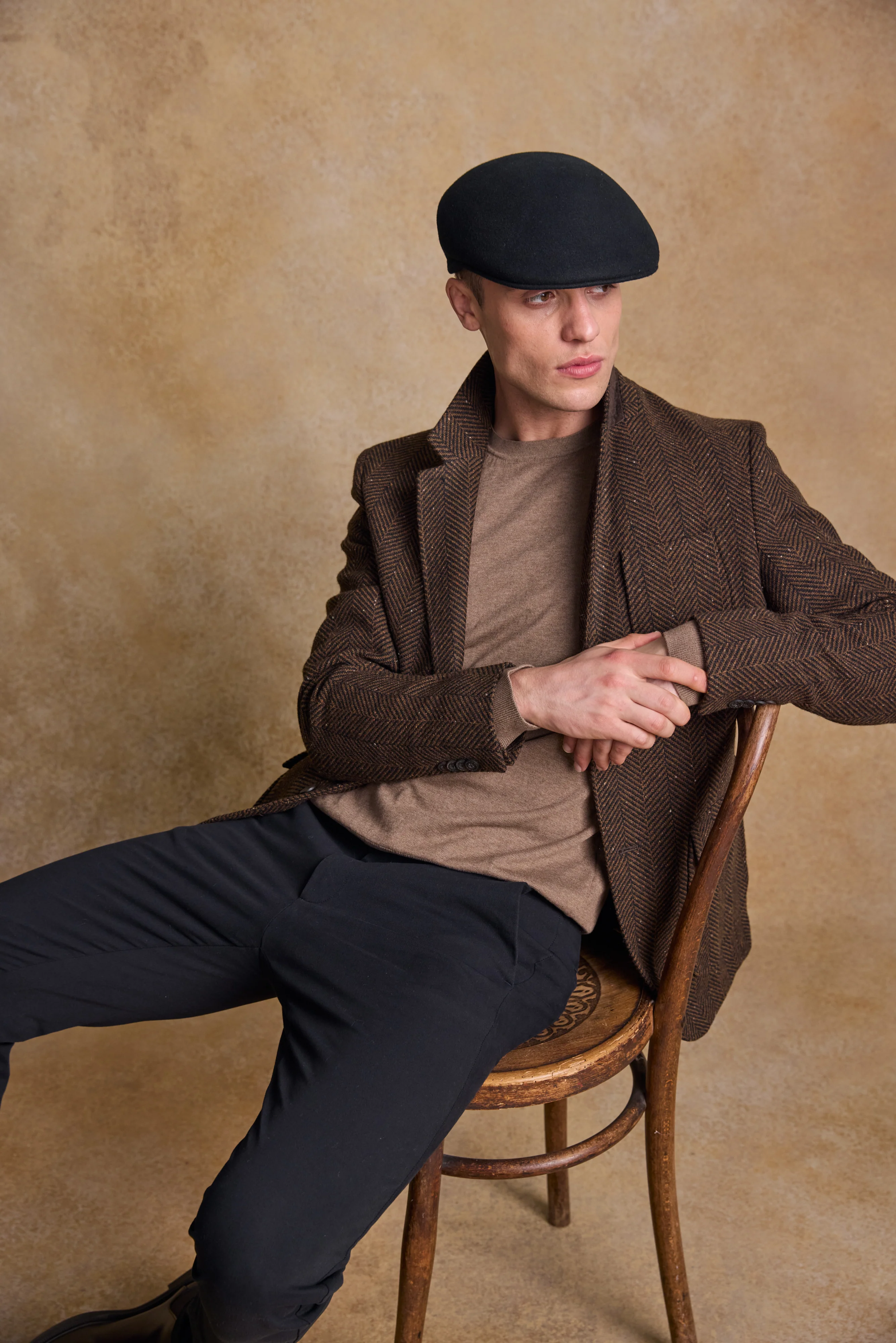 Jack Murphy Galway Felt Flat Cap Black - Image 8