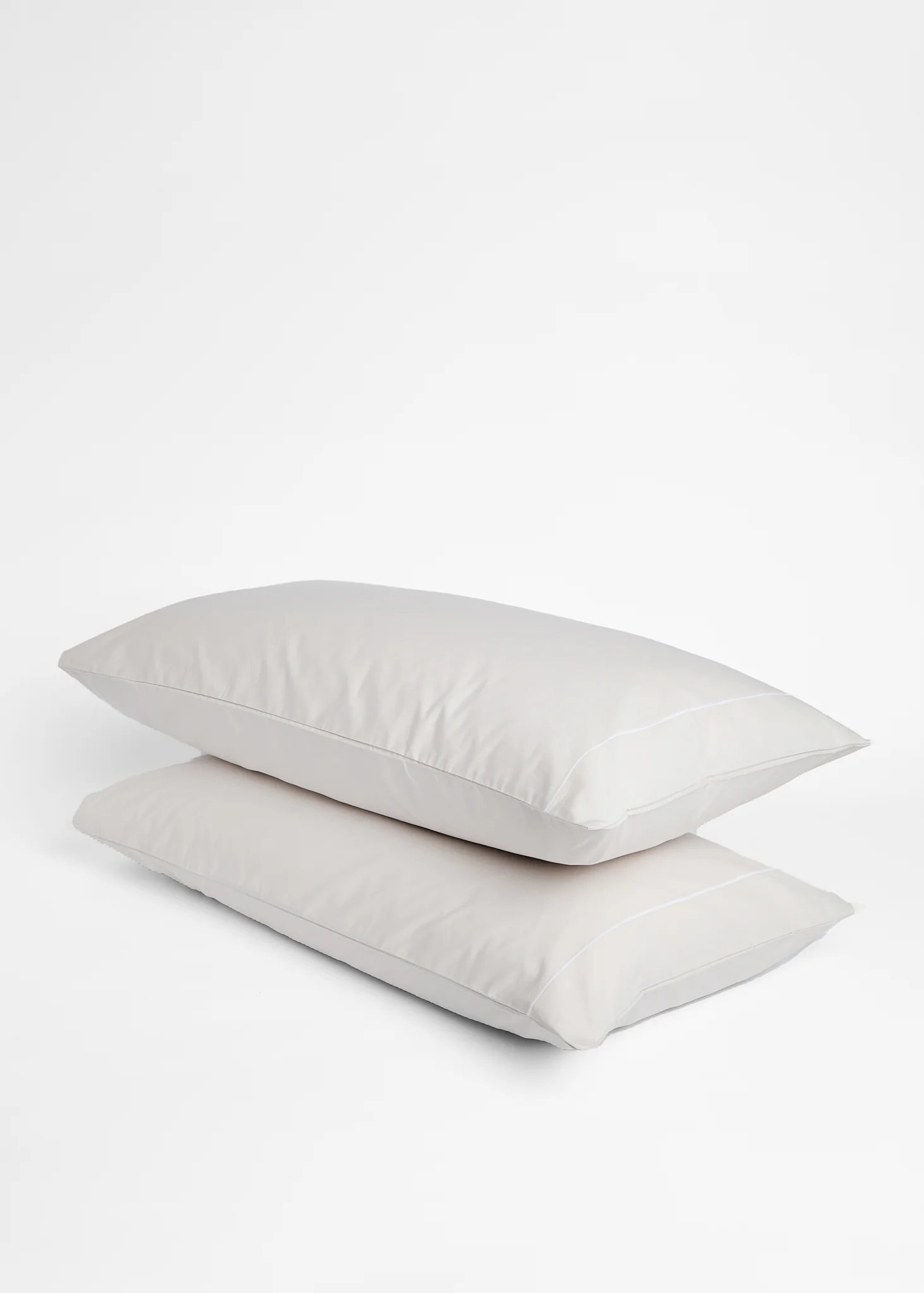 Foxford King Size Pillowcase Pair- Nacre with White Rolenio