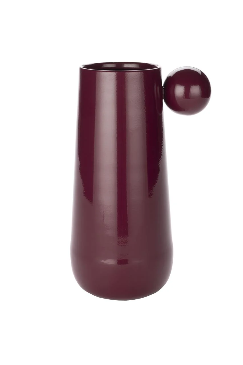 Large Dot Vase - Bordeaux Red - Image 2