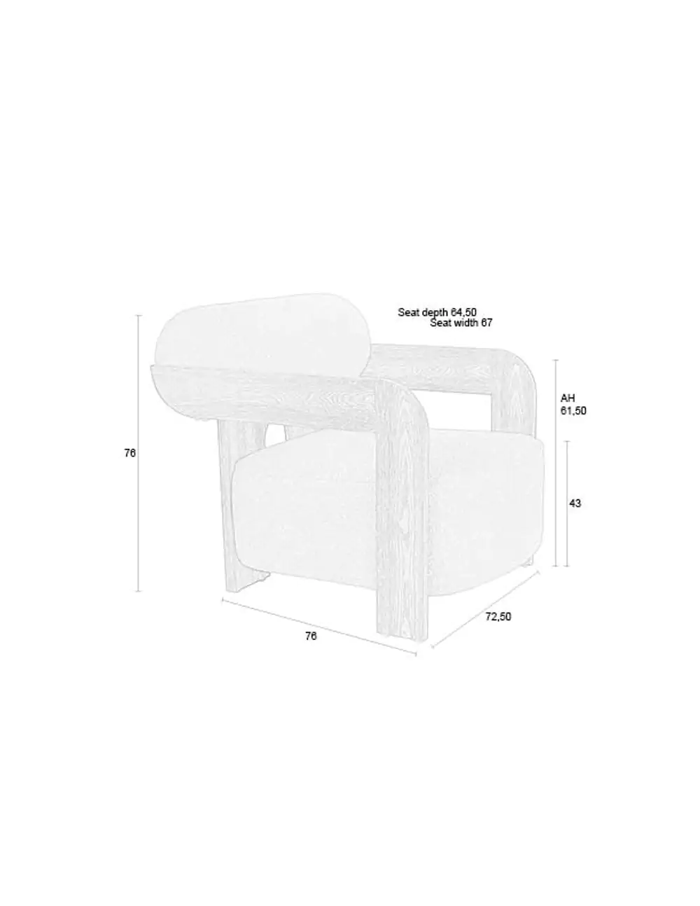 Lounge Chair Oolong Ocean Blue - Image 12