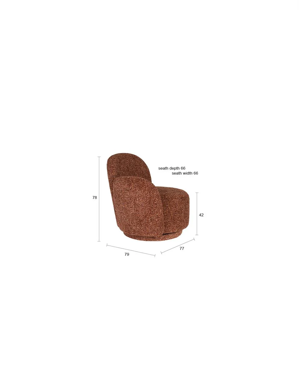 Lounge Chair Rose Bordeaux Red - Image 13