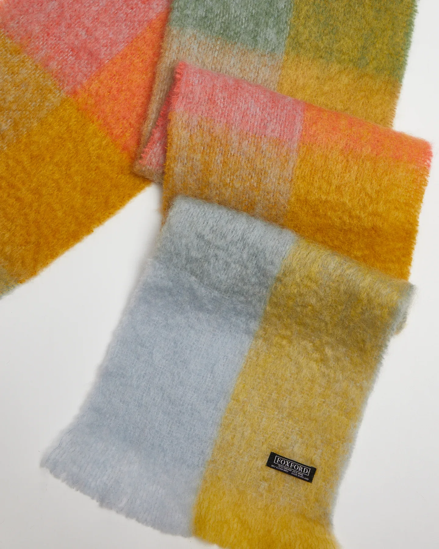 Foxford Blue And Gold Mohair Scarf - Image 2