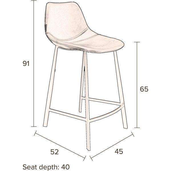 Petrol Velvet Franky Counter Stool - Image 7