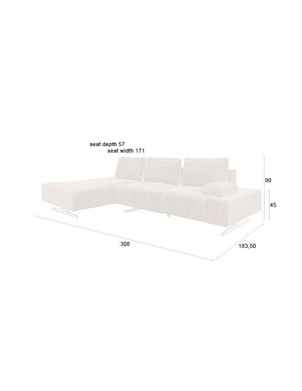 Shelly Sofa Cinnamon Left Chaise Longue - Image 10