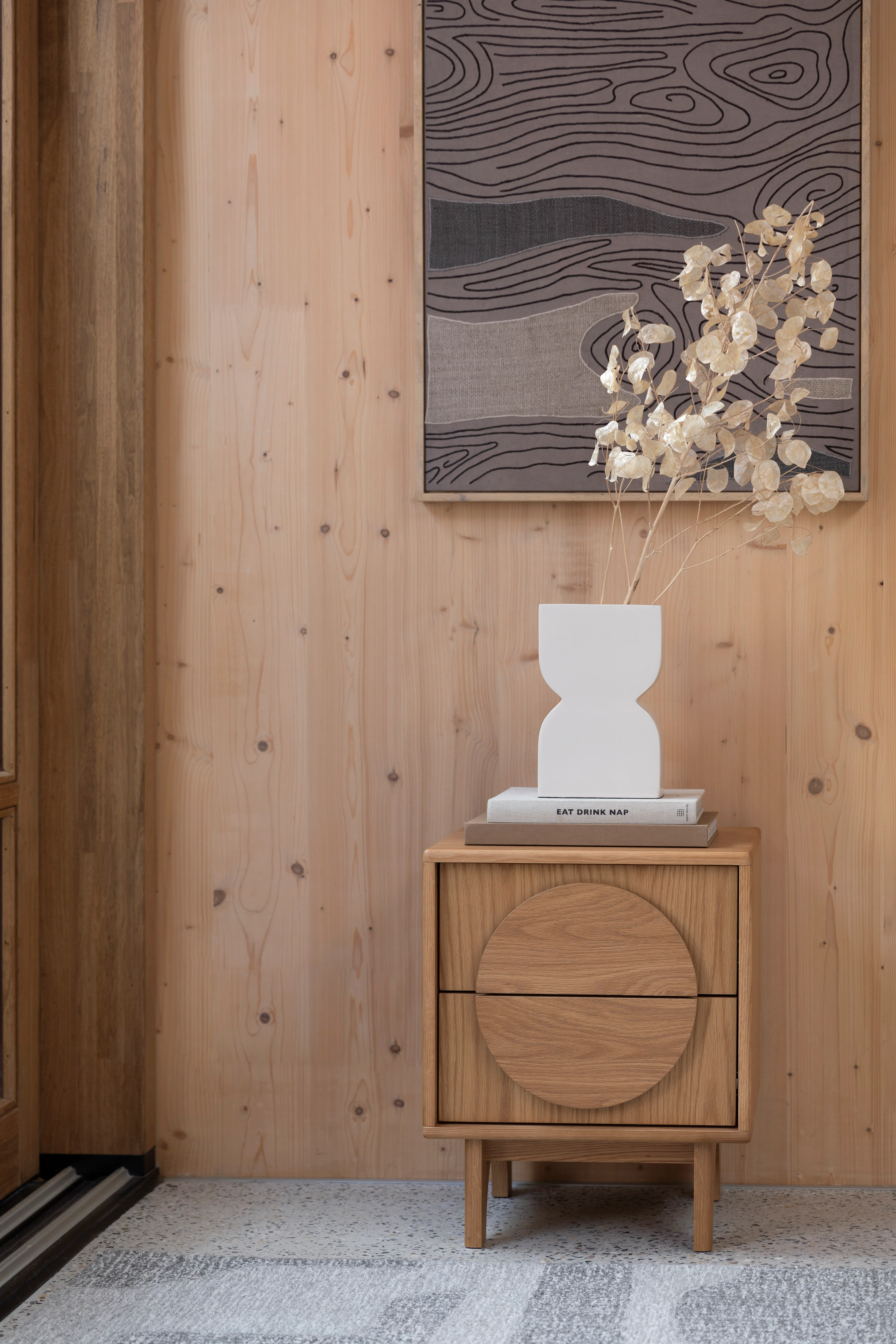 Side Table / Bedstand Groove Natural Oak