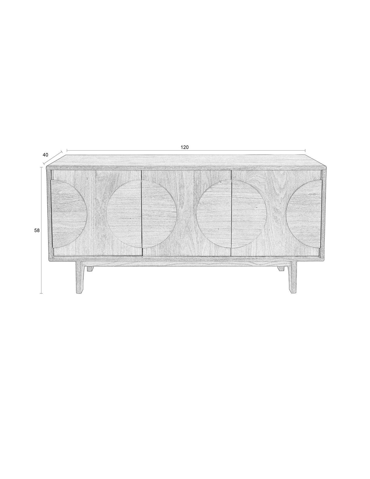 Sideboard Groove 3 Doors Natural Oak - Image 9