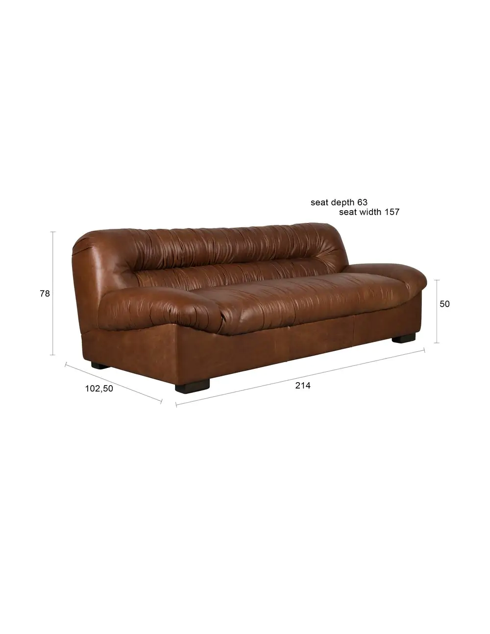 Sofa Douglas Wax Leather Chocolate - Image 9